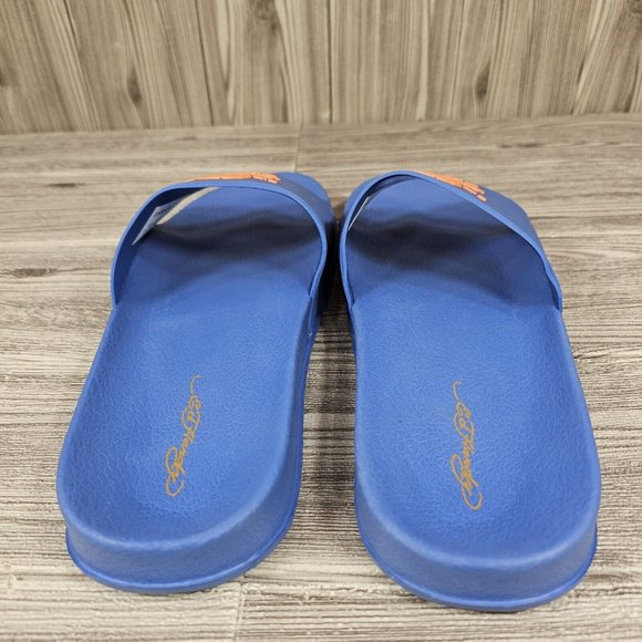 Ed Hardy Darkness Skull Slides Sandal Blue/Orange - EH9041F- Men\'s Size 10 - NEW main image 6